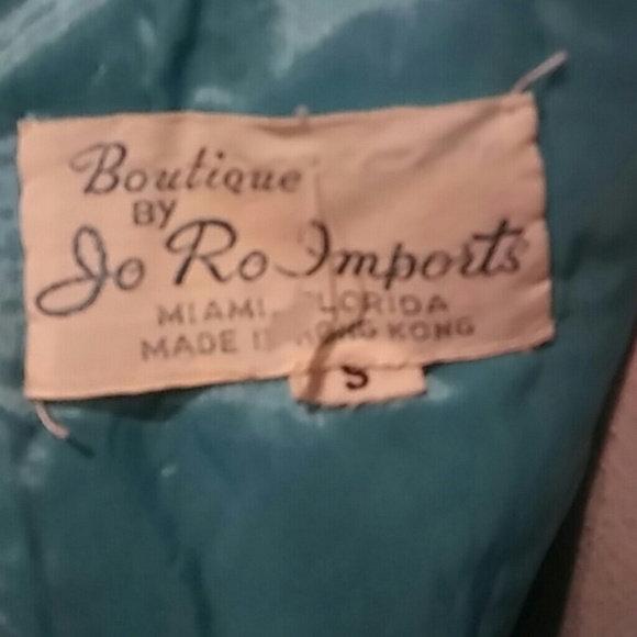 VTG 50's JO RO BOUTIQUE beaded Dk Turquoise Blouse - Picture 5 of 5